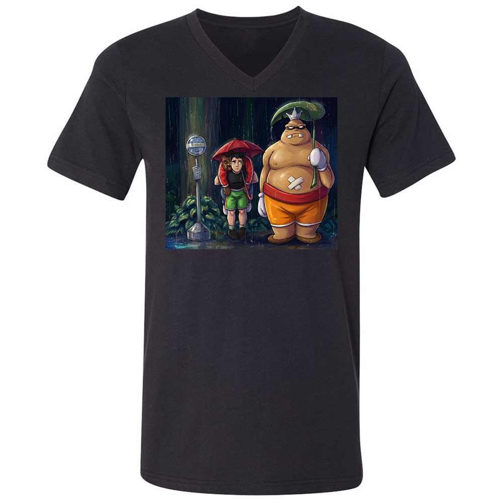 Unisex V-Neck T-Shirt - ZMMYEUBV - Black - 1