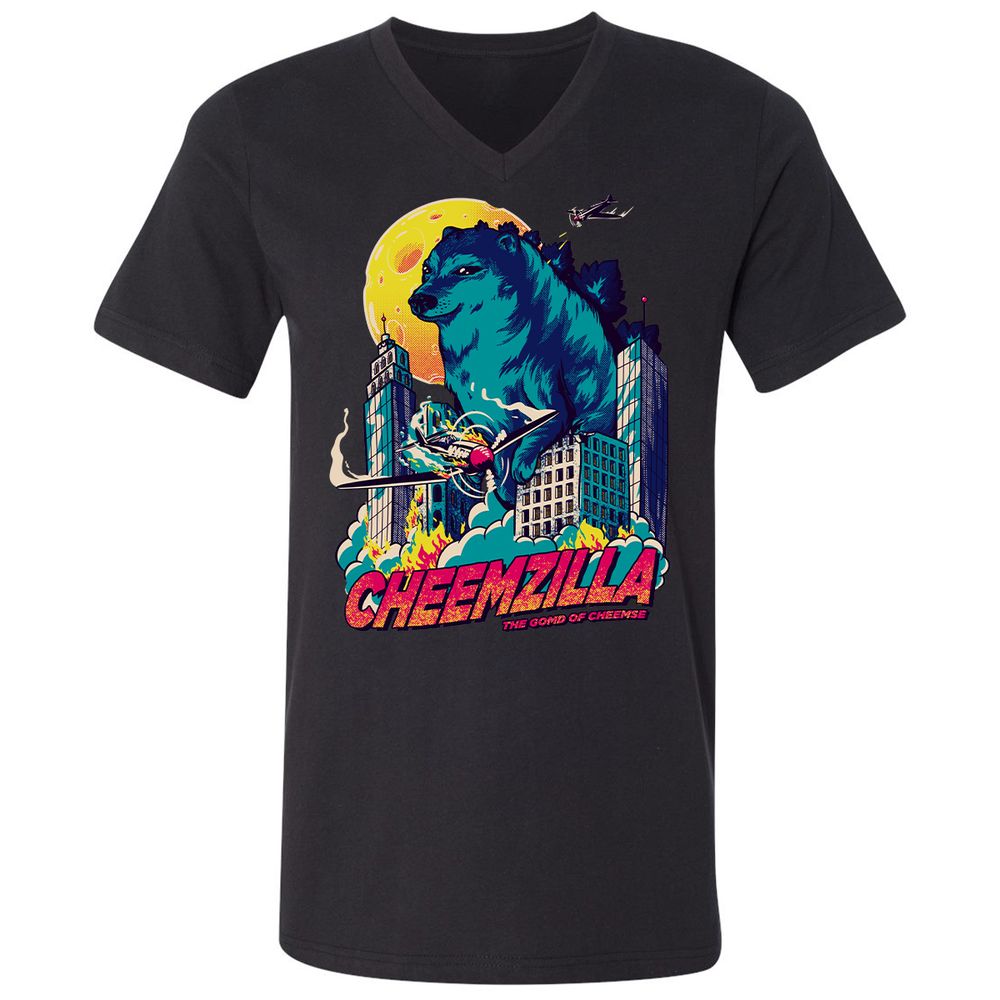 Unisex V-Neck T-Shirt - ZCZVVDDN - Black - 1