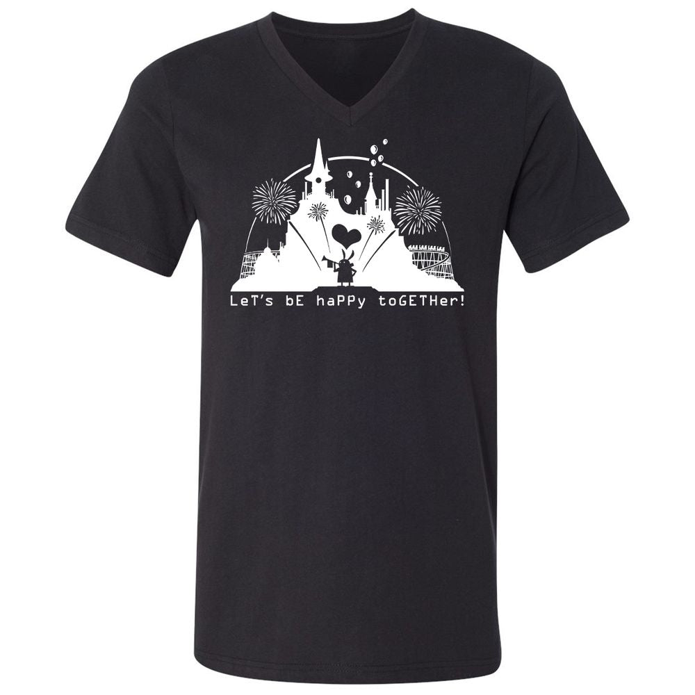 Unisex V-Neck T-Shirt - LAQ3359G - Black - 1