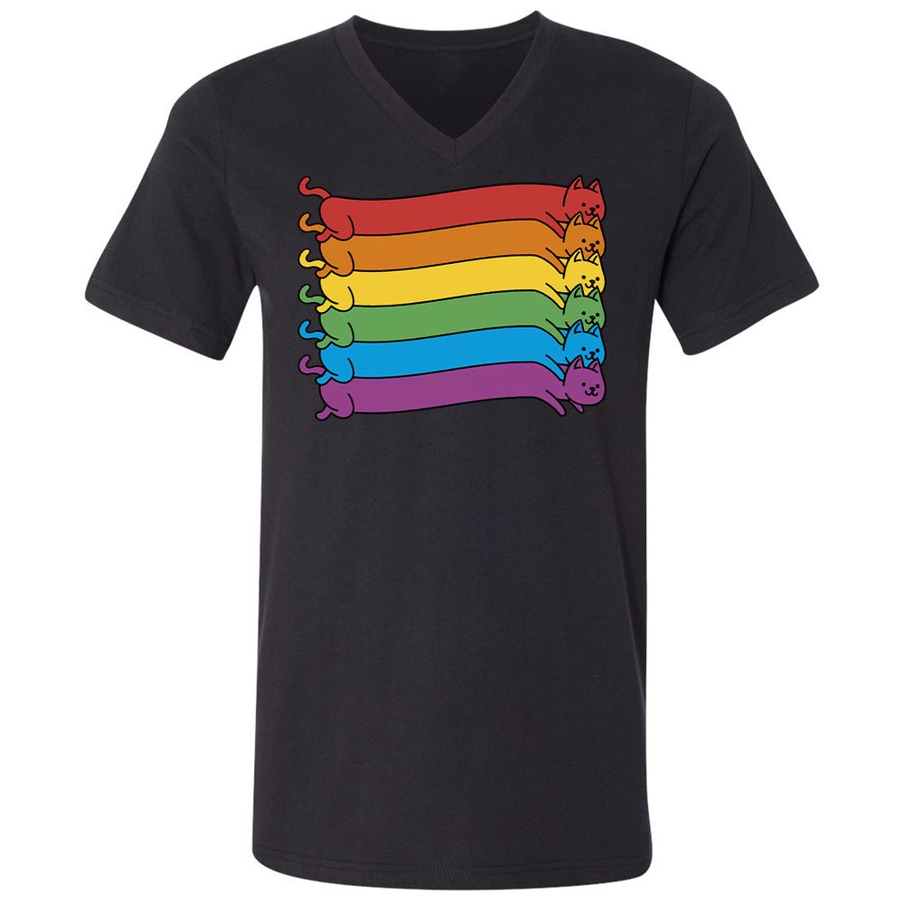 Unisex V-Neck T-Shirt - 6SH7MYTG - Black - 1