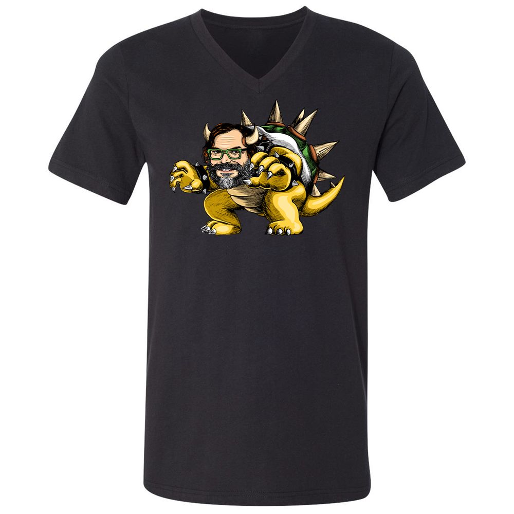 Unisex V-Neck T-Shirt - 91A1ZFXP - Black - 1