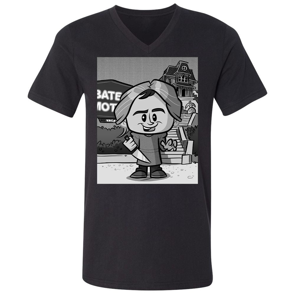 Unisex V-Neck T-Shirt - HRLF54QN - Black - 1