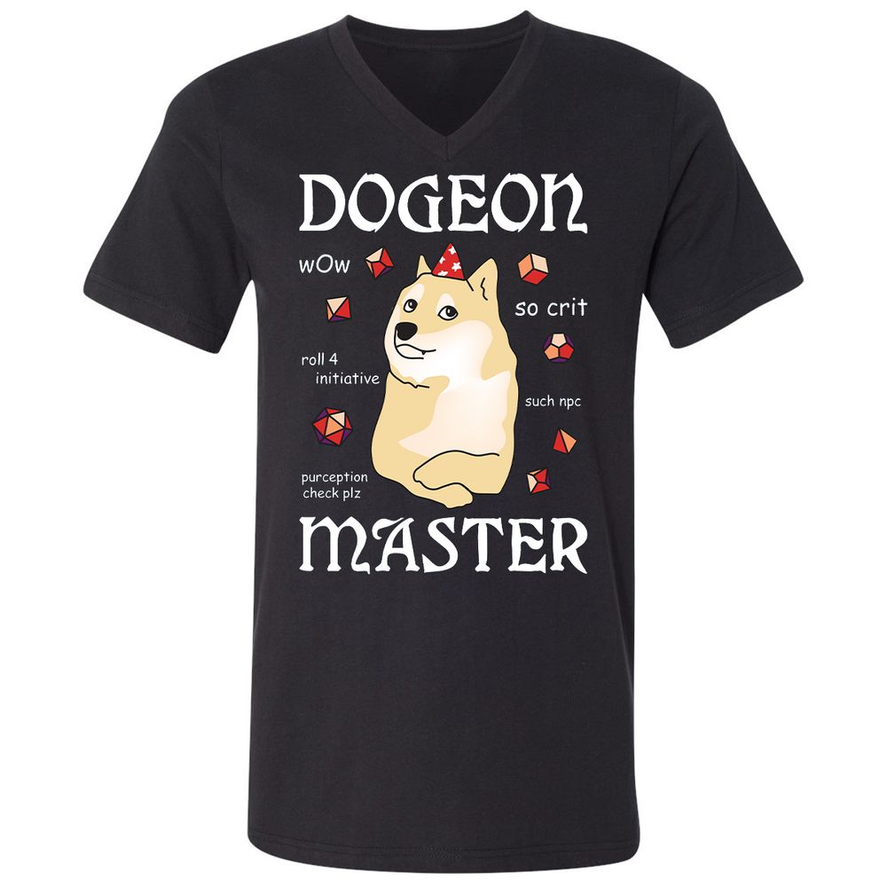 Unisex V-Neck T-Shirt - MUXUJ7DC - Black - 1