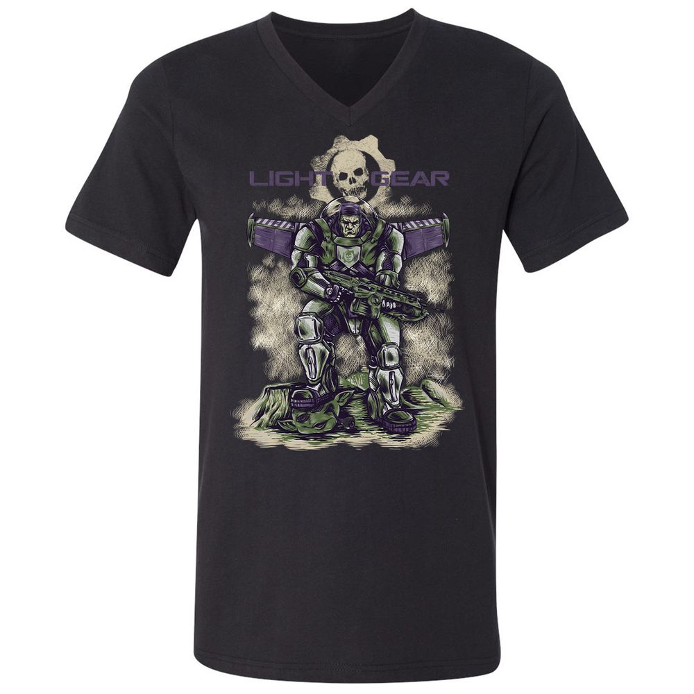 Unisex V-Neck T-Shirt - 2KU8NQF8 - Black - 1