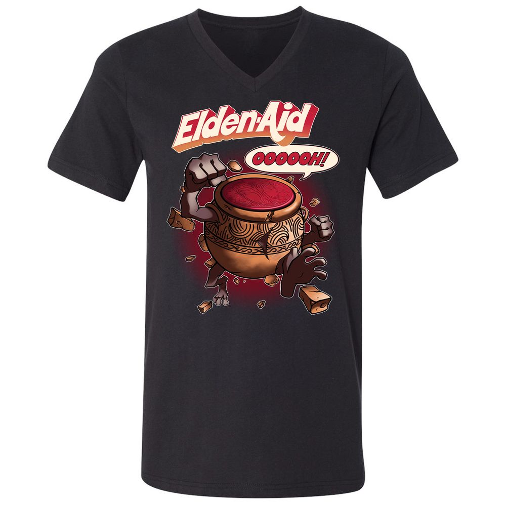 Unisex V-Neck T-Shirt - H6X4GM9E - Black - 1