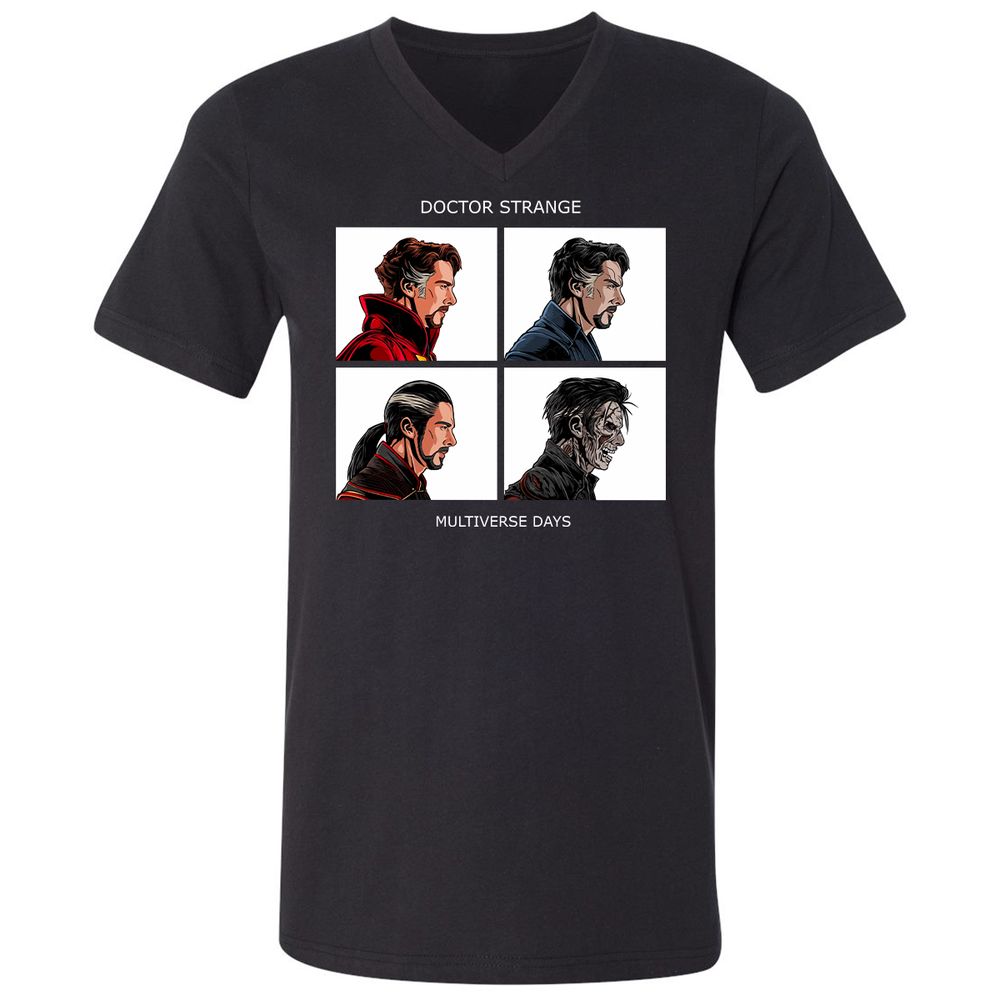 Unisex V-Neck T-Shirt - 87F8GCTJ - Black - 1