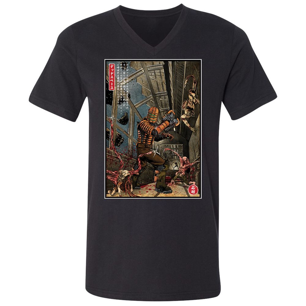 Unisex V-Neck T-Shirt - WCFL5KR1 - Black - 1