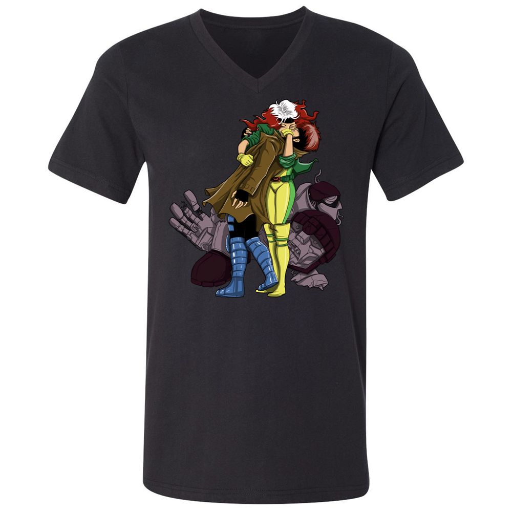 Unisex V-Neck T-Shirt - EYWFP9R9 - Black - 1