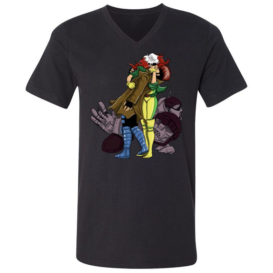 Unisex V-Neck T-Shirt - EYWFP9R9 - Black - 1