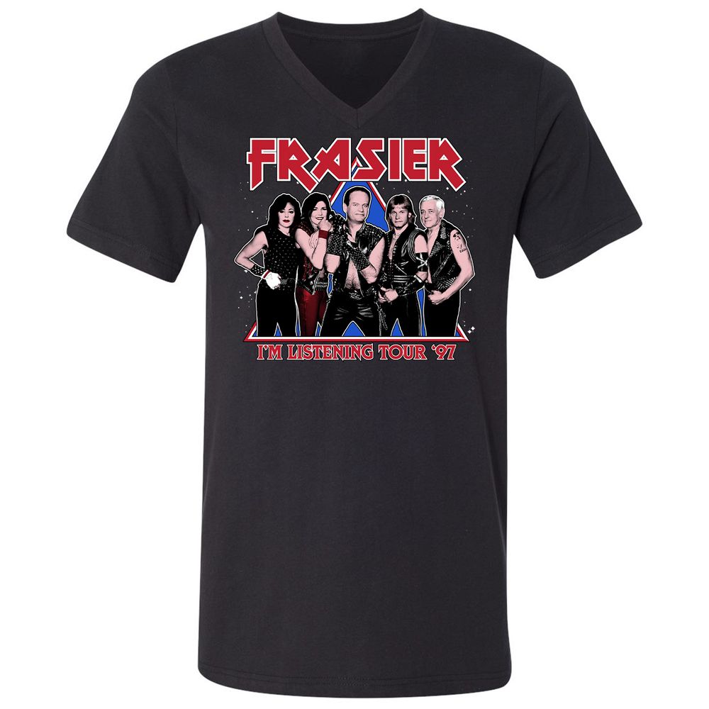 Unisex V-Neck T-Shirt - 875MG6PD - Black - 1