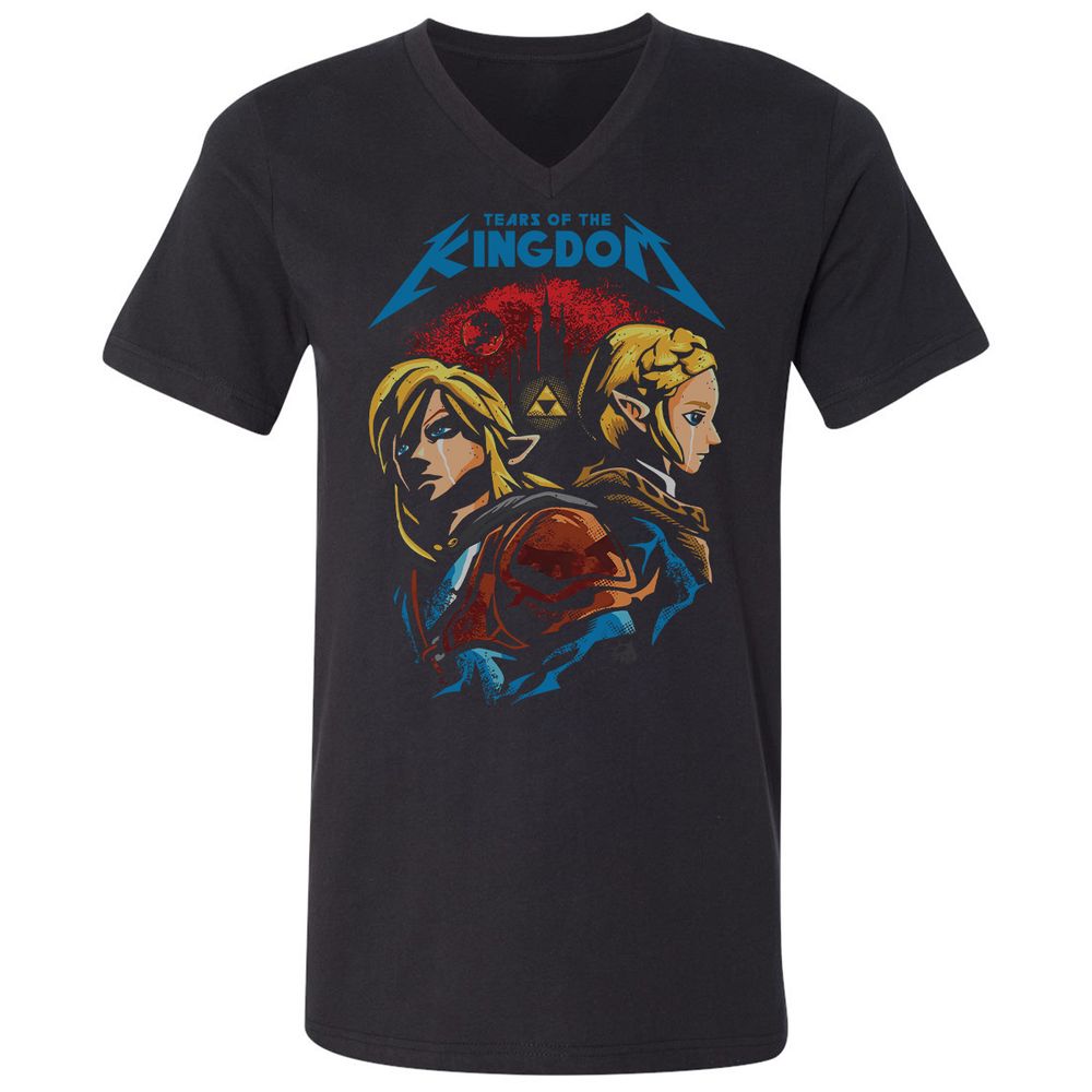 Unisex V-Neck T-Shirt - 9XS8C3AP - Black - 1
