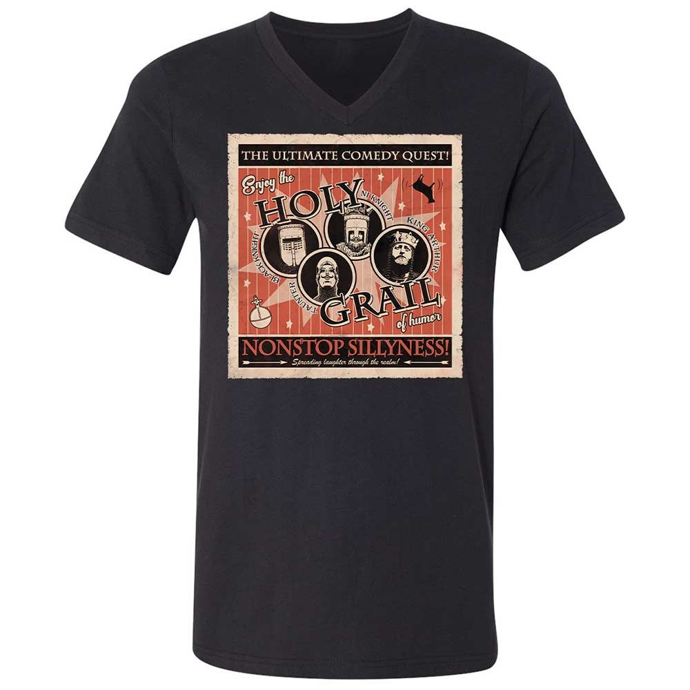 Unisex V-Neck T-Shirt - WCD7Z3N3 - Black - 1