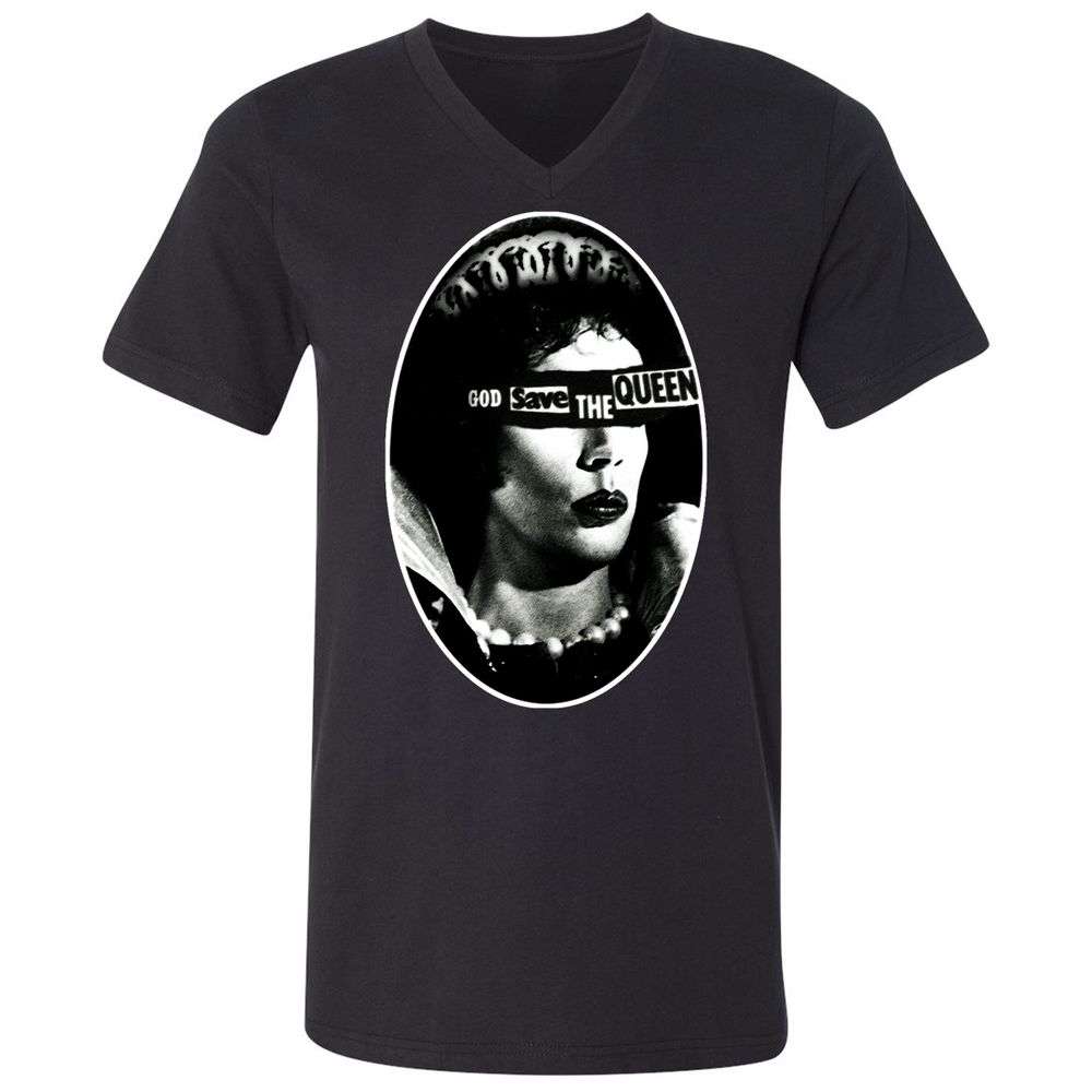Unisex V-Neck T-Shirt - 3P9CEKJN - Black - 1