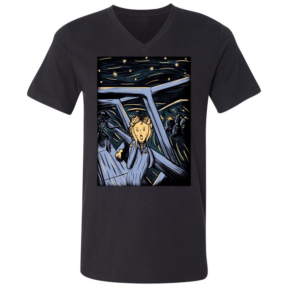 Unisex V-Neck T-Shirt - QLRJ3JAR - Black - 1