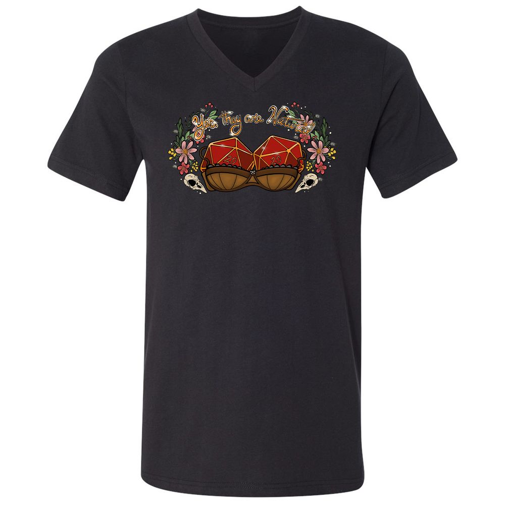 Unisex V-Neck T-Shirt - 11BHZ3AT - Black - 1