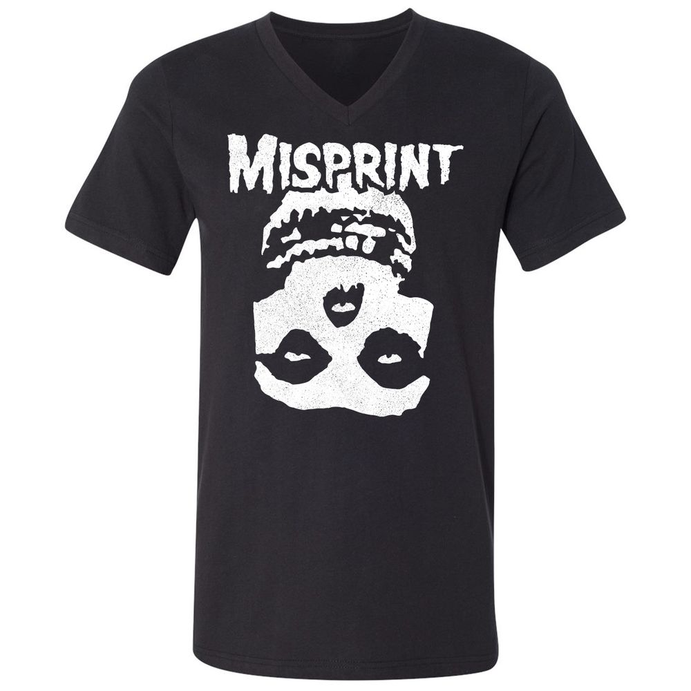 Unisex V-Neck T-Shirt - 7Y4CA8PA - Black - 1