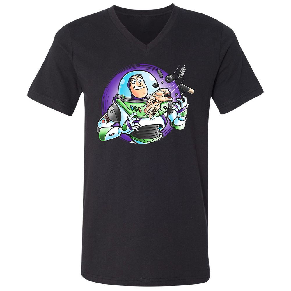 Unisex V-Neck T-Shirt - WGDGBRFN - Black - 1