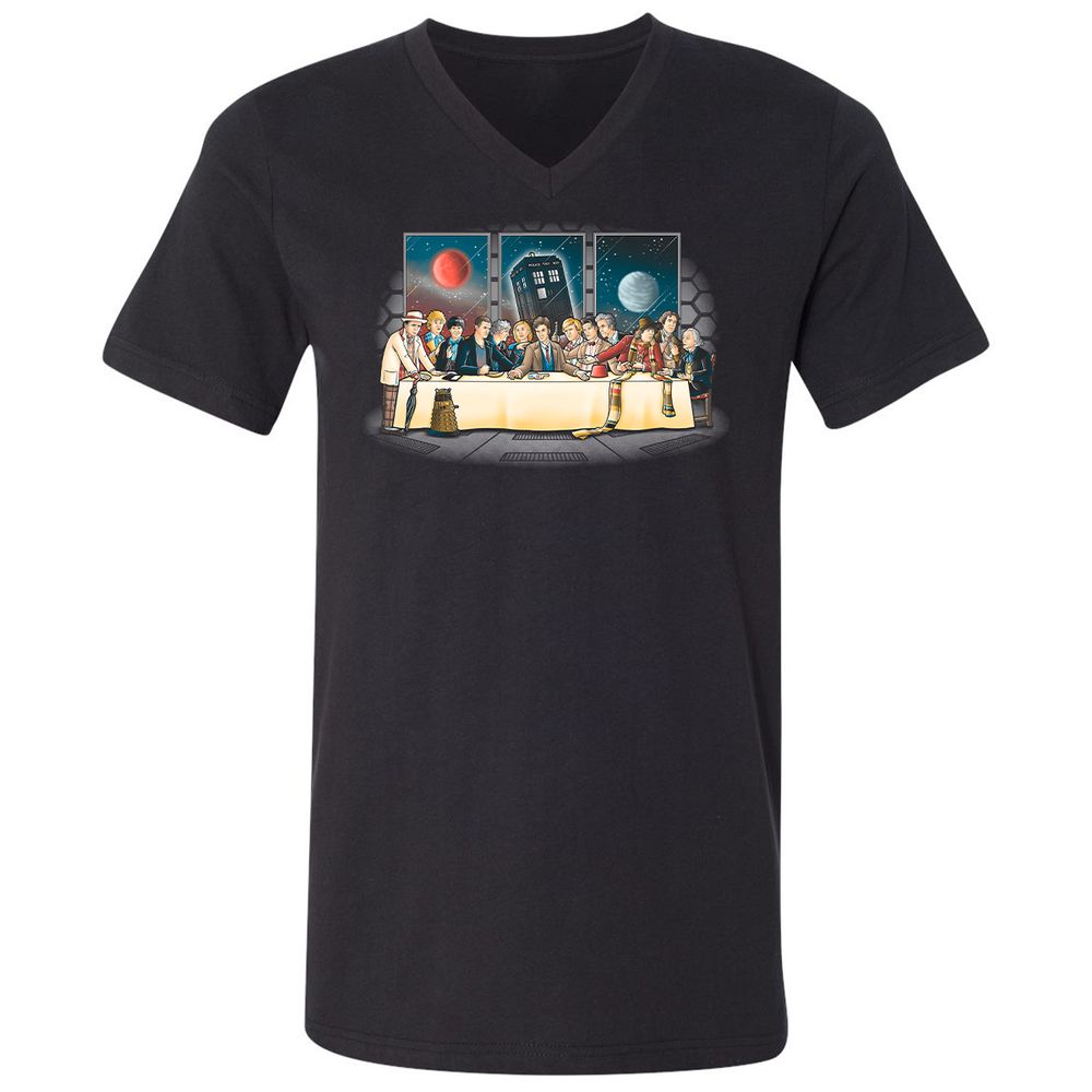 Unisex V-Neck T-Shirt - WQMY8651 - Black - 1