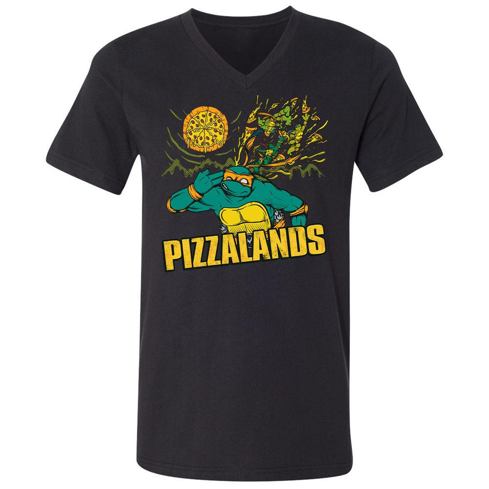 Unisex V-Neck T-Shirt - UQR9CC7Q - Black - 1