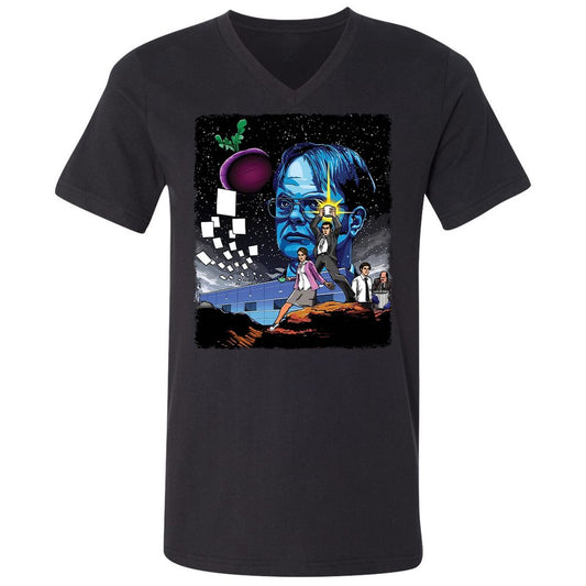 Unisex V-Neck T-Shirt - WM98S9Y2 - Black - 1