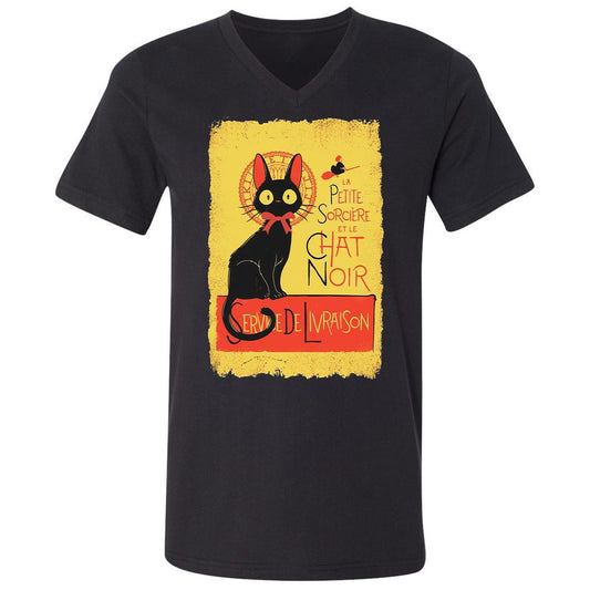 Unisex V-Neck T-Shirt - KQ37GWBR - Black - 1