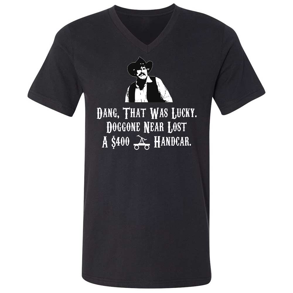 Unisex V-Neck T-Shirt - KBSZ9NKJ - Black - 1