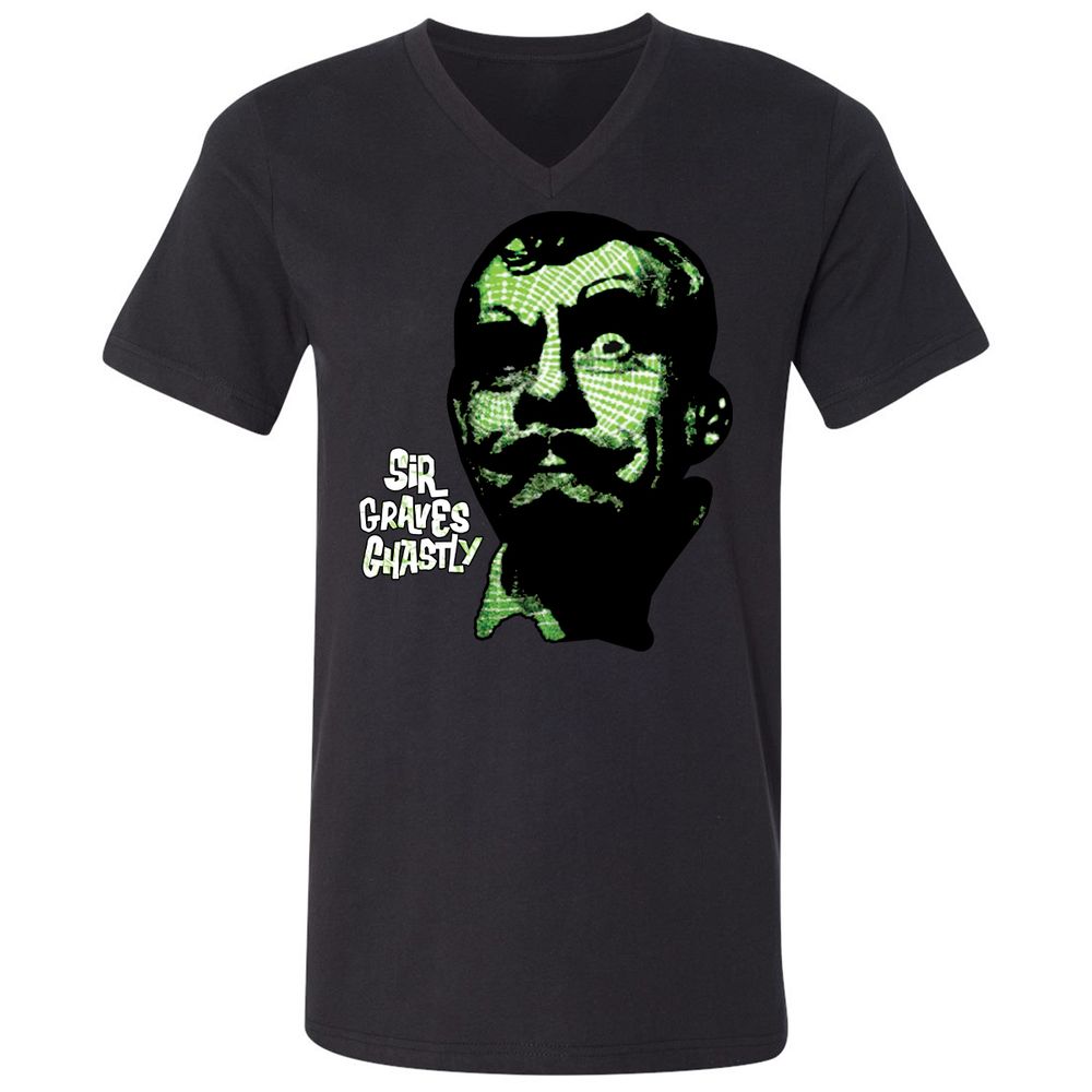 Unisex V-Neck T-Shirt - QP12M7GW - Black - 1