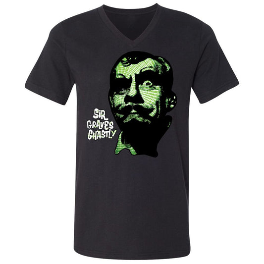 Unisex V-Neck T-Shirt - QP12M7GW - Black - 1