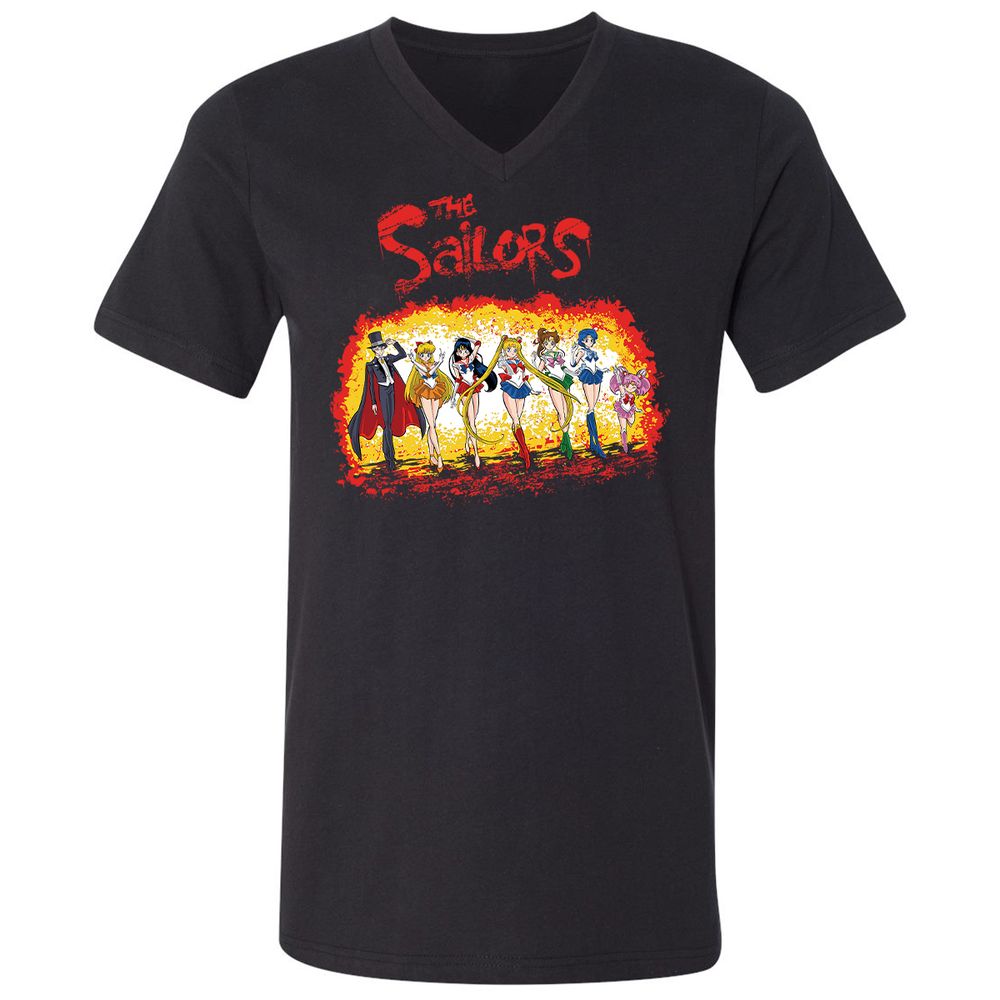 Unisex V-Neck T-Shirt - TJEQEL99 - Black - 1