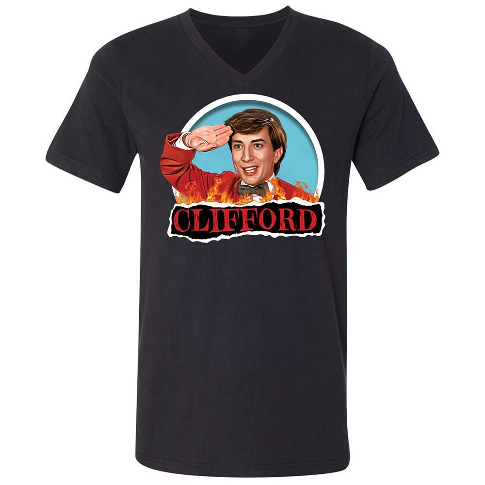 Unisex V-Neck T-Shirt - YJZTG1TV - Black - 1