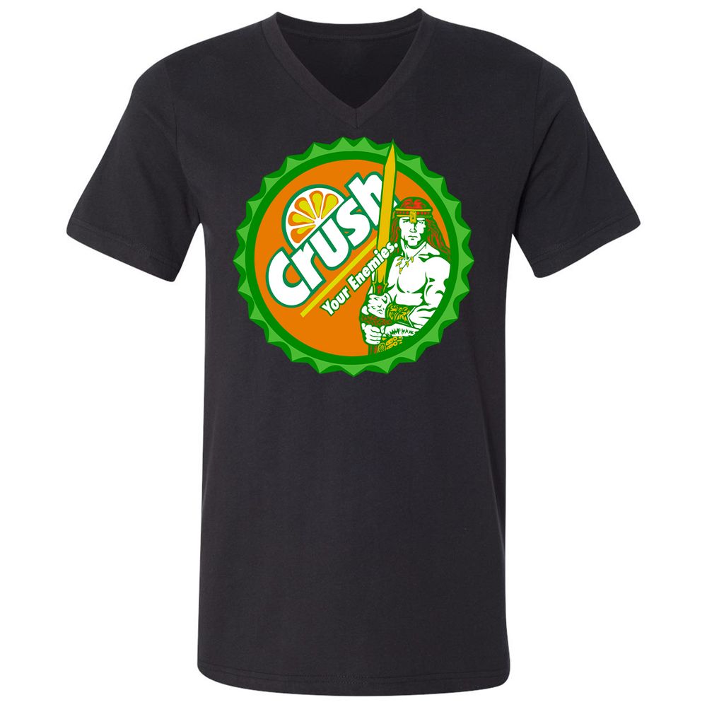 Unisex V-Neck T-Shirt - TCQM6E5P - Black - 1