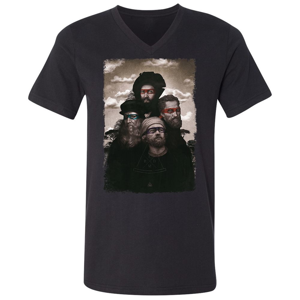 Unisex V-Neck T-Shirt - 7XZE5FG3 - Black - 1