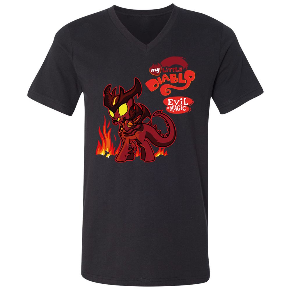 Unisex V-Neck T-Shirt - VJXU4L57 - Black - 1