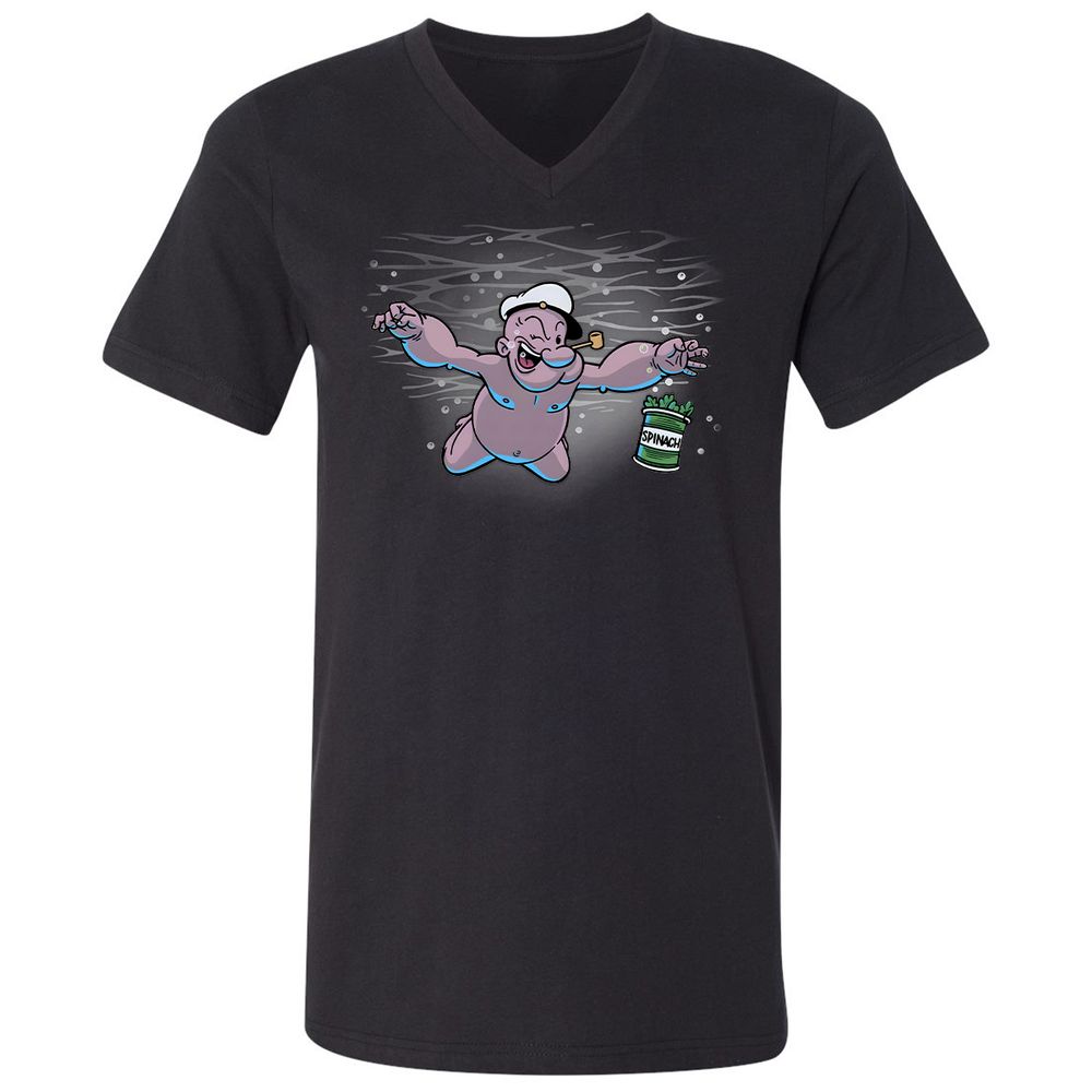 Unisex V-Neck T-Shirt - 6UETT1ZD - Black - 1