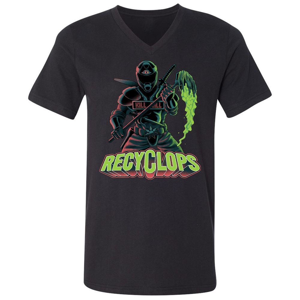 Unisex V-Neck T-Shirt - C4V321YL - Black - 1