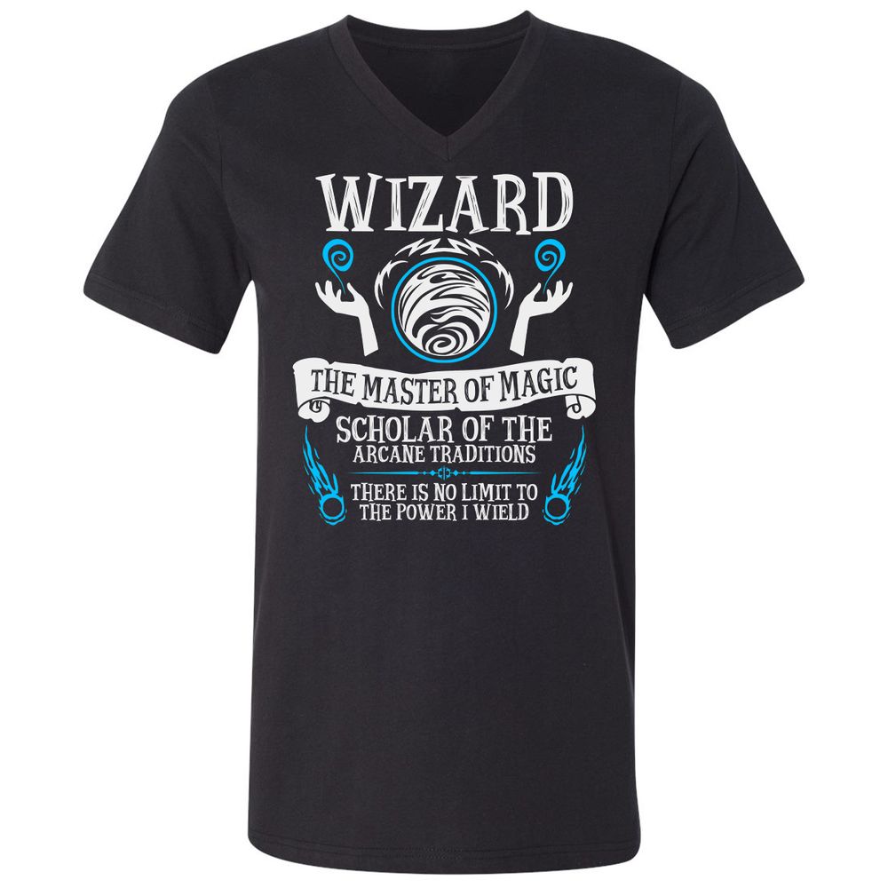 Unisex V-Neck T-Shirt - UQV42GED - Black - 1