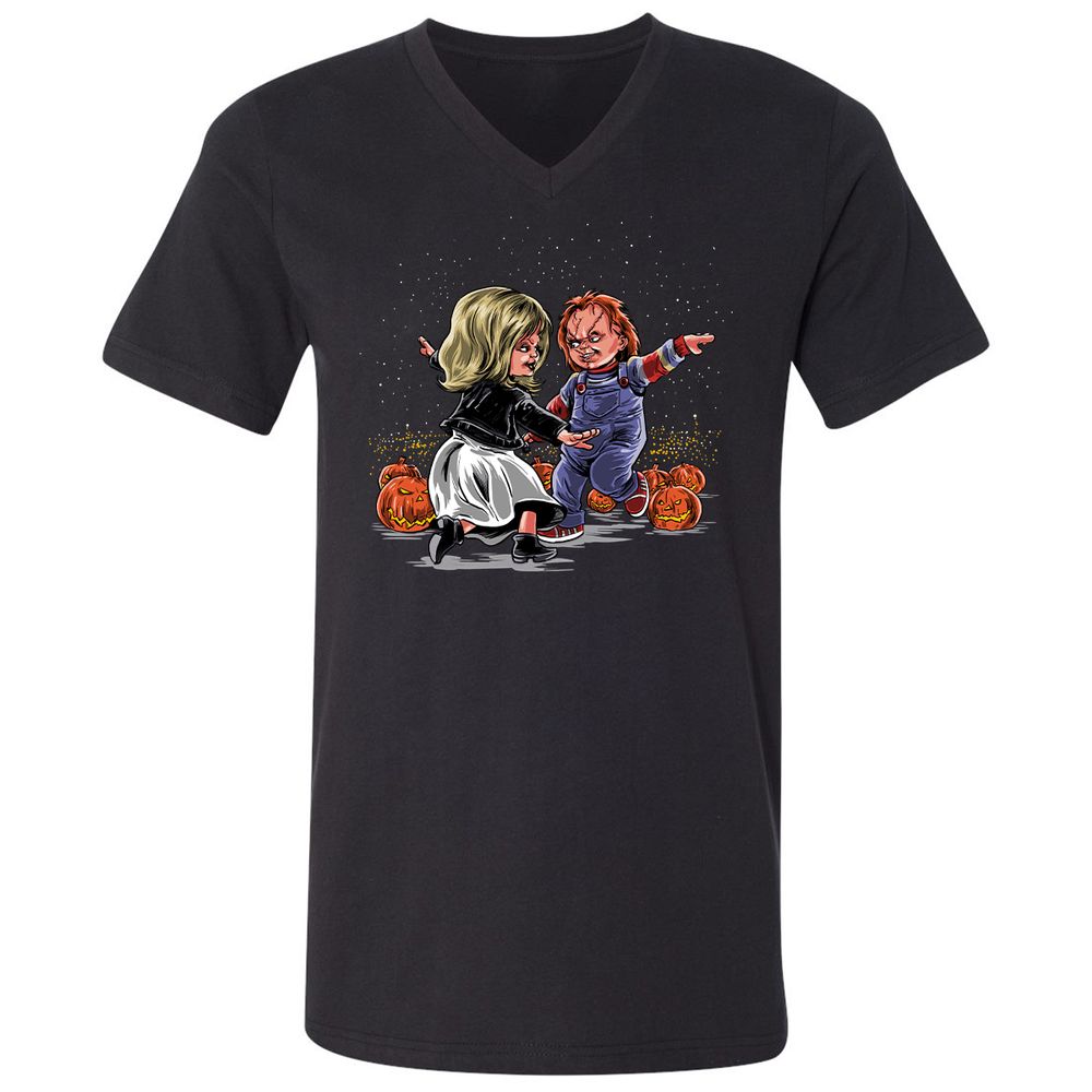 Unisex V-Neck T-Shirt - FCNMF7SY - Black - 1