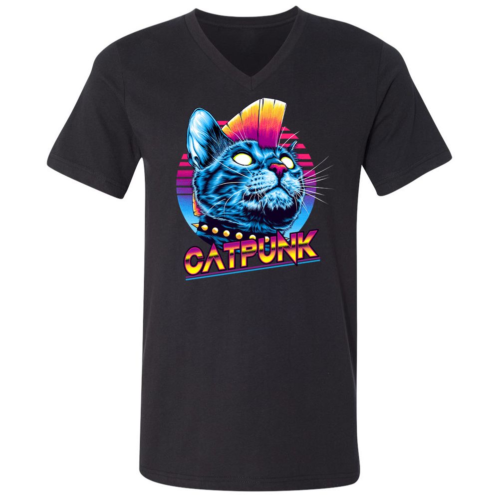 Unisex V-Neck T-Shirt - RL15KK8H - Black - 1