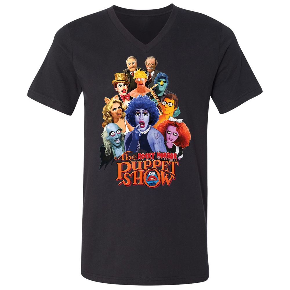 Unisex V-Neck T-Shirt - EKWYRL51 - Black - 1
