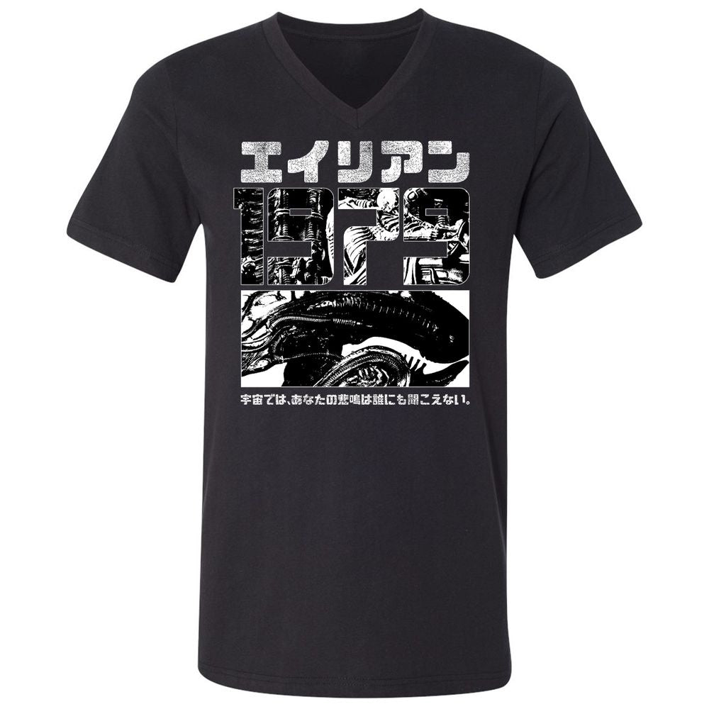 Unisex V-Neck T-Shirt - EMKCGPTB - Black - 1