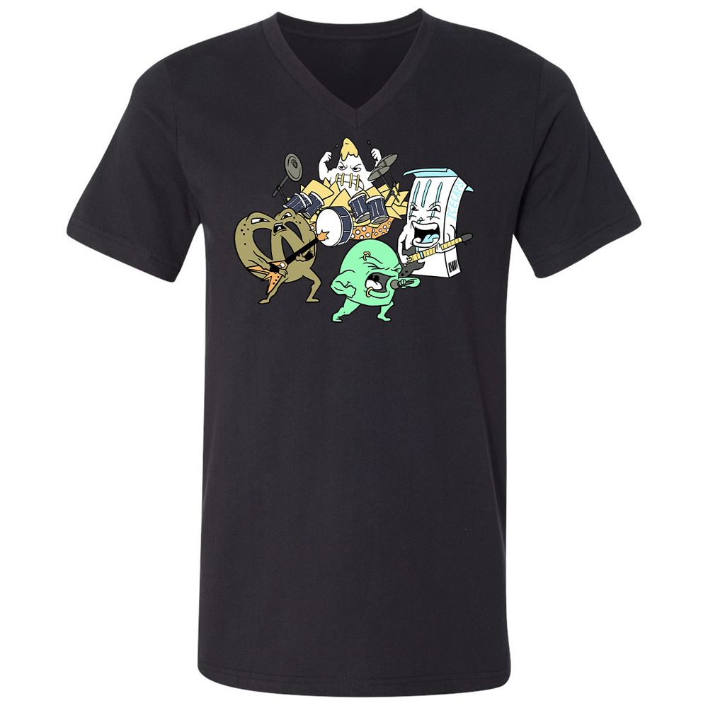 Unisex V-Neck T-Shirt - HS1RV4C7 - Black - 1