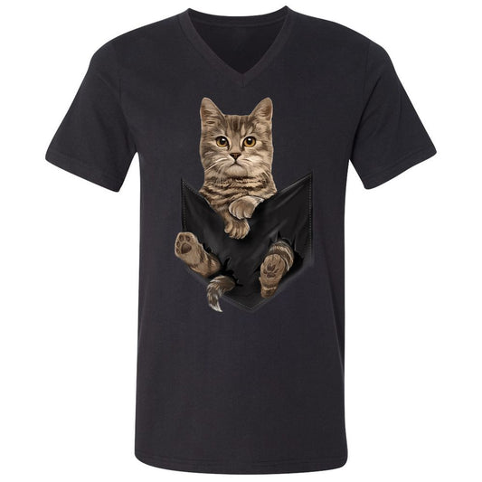 Unisex V-Neck T-Shirt - M14ZND4Y - Black - 1