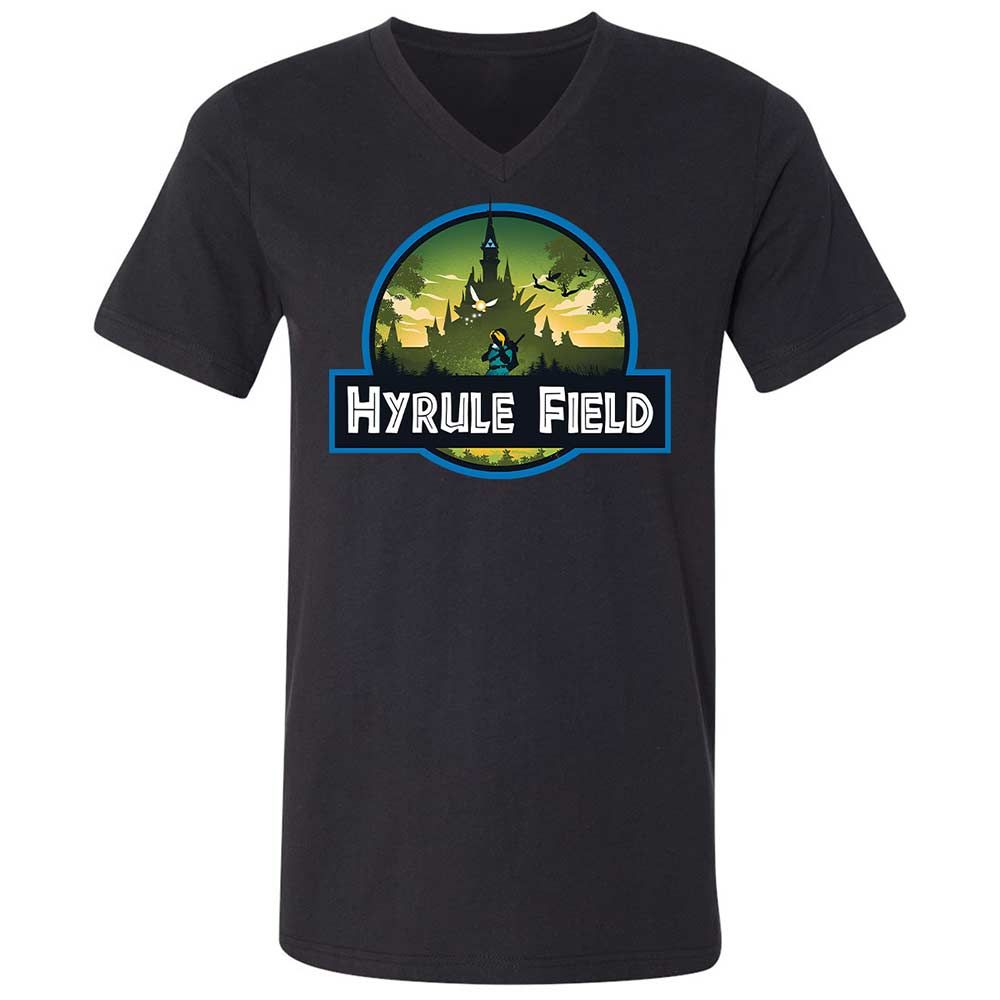 Unisex V-Neck T-Shirt - H89LA6DW - Black - 1