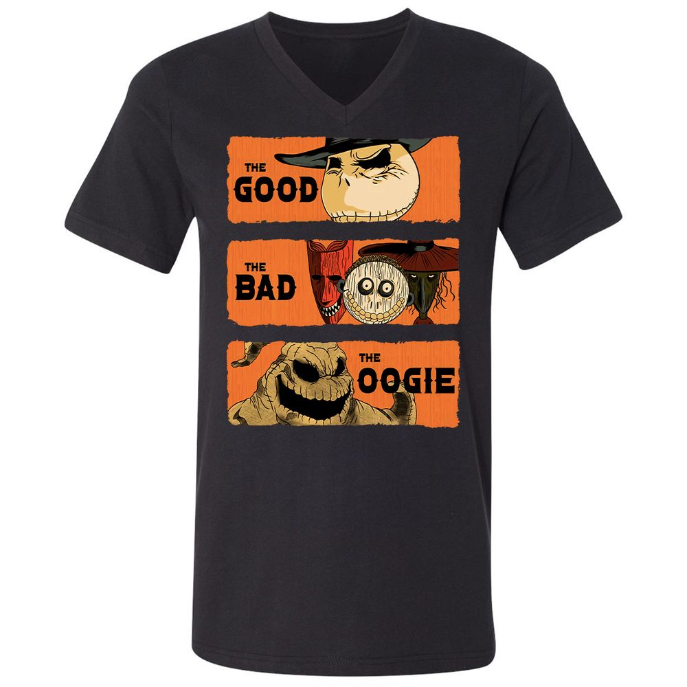 Unisex V-Neck T-Shirt - D9T9E26E - Black - 1