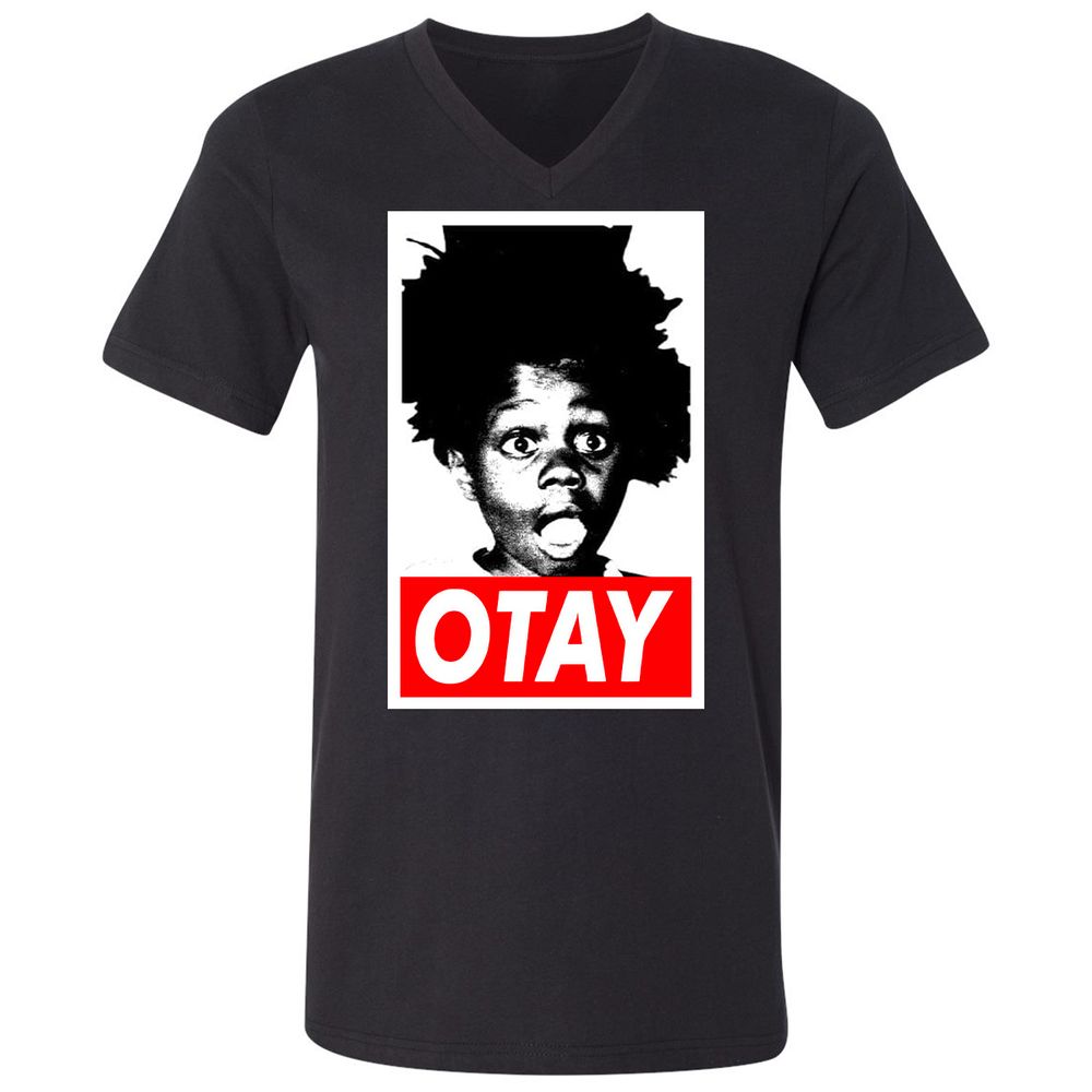 Unisex V-Neck T-Shirt - BW6CY1Y4 - Black - 1