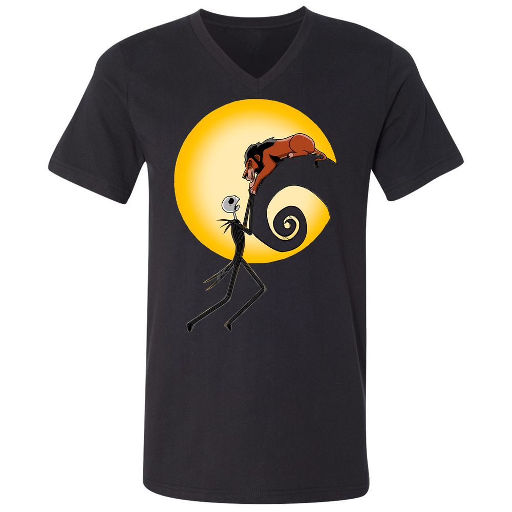 Unisex V-Neck T-Shirt - XE739XT3 - Black - 1