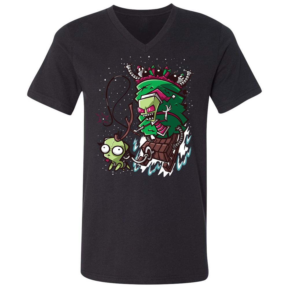 Unisex V-Neck T-Shirt - PCYQ5AK1 - Black - 1