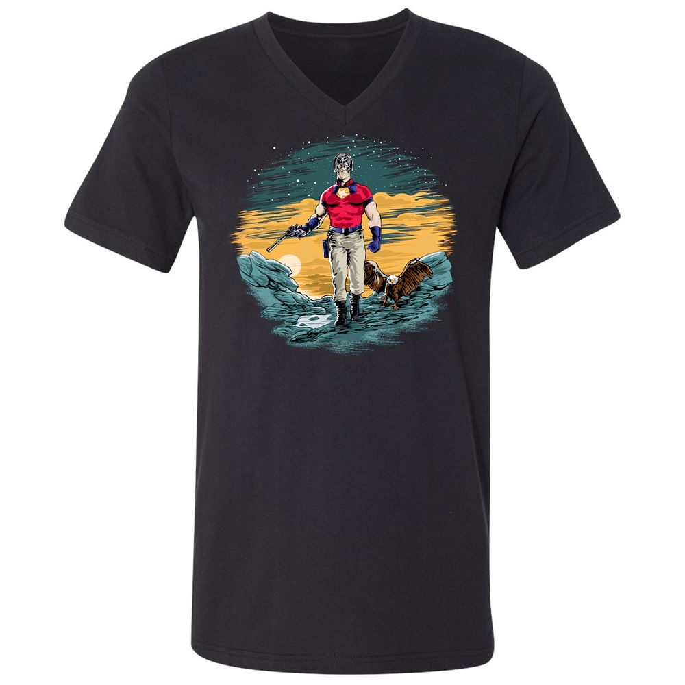 Unisex V-Neck T-Shirt - EGTFR1WN - Black - 1