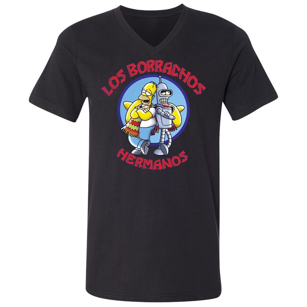 Unisex V-Neck T-Shirt - 3T54S7RJ - Black - 1