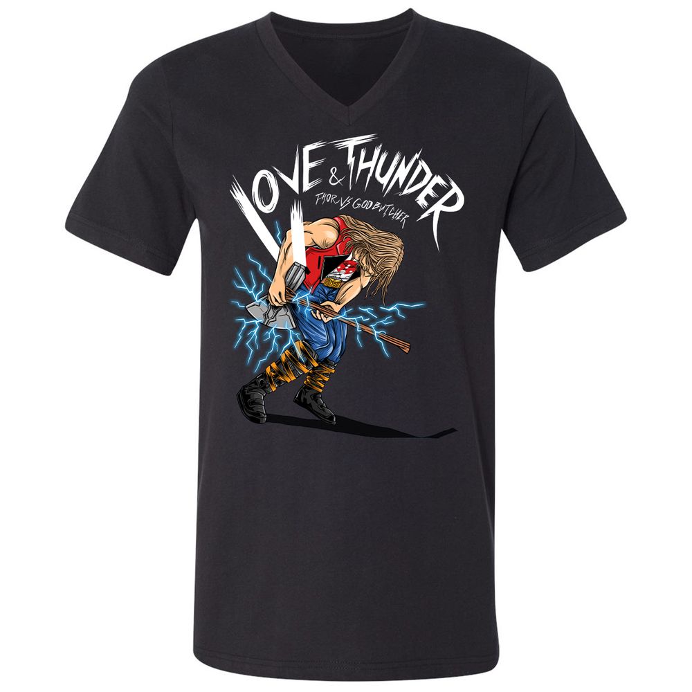 Unisex V-Neck T-Shirt - CT7SFC6G - Black - 1